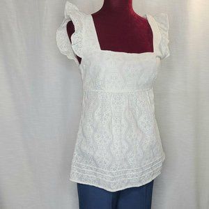 Kate Spade White cotton Eyelet lace blouse